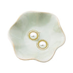 Ceramic Ring Dish, Jewelry Dish Holder, Small Trinket Tray Plate for Earrings Rings Necklaces Keys, for Mom Friend Sister, Light Green - color: Light Green
