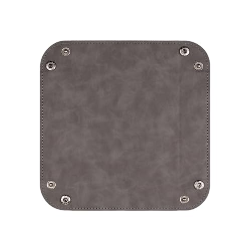 siduater Valet Tray Desktop Storage Organizer – Vegan Leather Catchall Bedside Vanity Tray Nightstand Caddy Holder for Remote Controller, Watch, Keys, Phone, Wallet, Coin, Jewelry, Stone Gray Brown - color: Stone Gray Brown