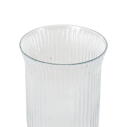 Deco 79 Glass Decorative Candle Holder Ribbed Candle Stand with Elevated Base, Candlestick Holder 6" x 6" x 11", Clear - size: 6" x 6" x 11"