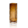 Modern Minimalist Glass Square vase, Crystal Glass vase, vase, Dry vase (Amber) - color: Amber