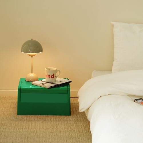 Nightstand Bedside with Storage Space, Multifunctional Colorful Plastic End Table Small Side Table for Bedroom, Dorm and Small Spaces, Easy Assembly(14.7" D x 11.8" W x 15.8" H, Green) - color: Green