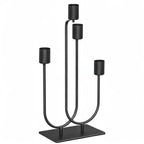 smtyle Halloween Black Candle Holders for Taper Candles Set of 4 Candelabra with Iron-0.8" Diameter Candlestick Ideal for for Table Centerpiece - color: Black