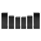 3/6 PCS Square Tall Pedestal Stand Metal Square Pedestal Stand Tall Pedestals Cake Stands for Party Wedding Birthday (Black, 6Pcs) - color: Black, size: 6Pcs