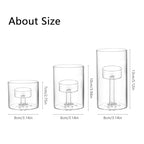 Glass Hurricane Candle Holder, 3pcs Clear Cylinder Candle Holders Bulk for Pillar Candles, Open Ended Glass Candle Pedestal for Wedding Centerpieces Tables, Party, Event(No.01) - size: No.01