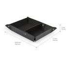 Londo Leather Tray Organizer - Practical Lightweight Water Resistant Computer Table Desk Storage Box for Wallets, Watches, Keys, Coins, Cell Phones and Office Equipment - color: Black Lining