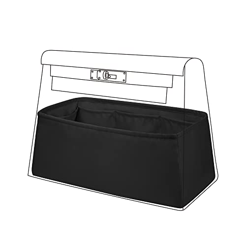 DGAZ Silk Purse Organizer Insert For Hermes Kelly Danse 22 bag，Silky Smooth Bag Organizer，Luxury Handbag & Tote Shaper（Black，22） - color: Black