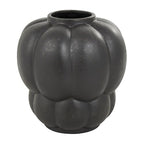 Deco 79 Ceramic Decorative Vase Wide Bubble Inspired Centerpiece Vase with Distressed Speckled Texturing, Flower Vase for Home Decoration 10" x 10" x 11", Black - size: 10" x 10" x 11"