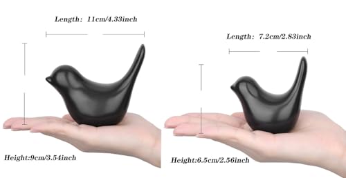 LAIDANLA Small Birds Statues Black Modern Style Home Decor Birds Small Animal Sculpture for Living Room Office Desktop Shelf Coffee Table Bedroom（2pcs） - color: B-black