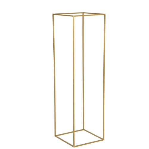 Efavormart 2 Pack - 48" Matte Gold Metal Wedding Flower Stand, Geometric Centerpiece Vases - color: Gold, size: 48"Tall