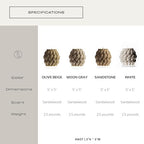 LAWA Knot Ball Candle - Large Beautiful Handmade Pillar Scented Soy Wax Elegant Bubble Aesthetic Candle Housewarming Gift Home Room Shelf Decor Idea Olive Beige - color: Olive Beige