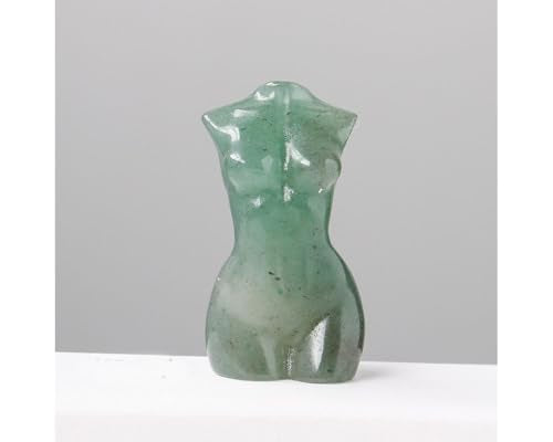 Natural Green Aventurine Crystal Female Model Figurine Hand Carved Body Sculpture Statue Gemstone Small Figurine Reiki 3 Inch Home Office Decor Ornaments 100-150 Grams - color: Green Aventurine