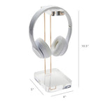 RUSSELL+HAZEL Acrylic Headphones Stand, Headset Holder, Office Accessories, Clear Acrylic with Gold Hardware, 4” x 5” x 10.5” (93922)