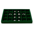 24 Girds Velvet Jewelry Ring Tray Earring Organizer Tray Jewelry Organizer Display Trays for Ring Earrings Storage (Green) - size: 24 Grid for Earring/Ring
