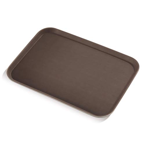 New Star Foodservice Restaurant Grade Non-Slip Tray, Plastic, Rubber Lined, Rectangular (Brown, 16-Inch x 22-Inch) - color: Brown, size: 16-Inch x 22-Inch