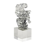 Deco 79 Glass Abstract Decorative Sculpture Freeform Home Decor Statue with Clear Square Base, Accent Figurine 6" x 3" x 10", Clear - size: 6" x 3" x 10"
