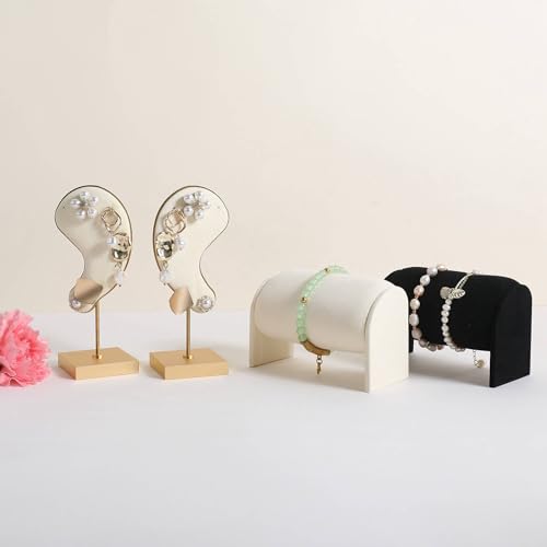 Velvet Watch Display Stand for Selling, Bracelet Storage Organizer for Boutique Store, Woman Jewelry Bangle Holder for Home Decor【Beige】 - color: Beige