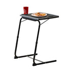 Rubypin Multifunctional TV Tray Table – Adjustable Dinner Folding Table for Bed & Sofa with Cup Holder, 6 Height Settings & 3 Tilt Angles (Black)