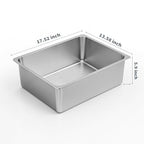 Kirecoo Stainless Steel Cat Litter Box - Metal High Sided Cat Pan, Large Stainless Steel Box, Indoor Litter Tray, Non Stick, No Smell, Easy to Clean, Pet Toilet Supplies for Kitten, Kitty, Rabbit - size: 17.52" L x 13.58" W x 5.9" H