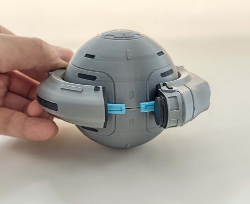 3D Printed Pop Replica,Gaming Collectible with Glow-in-The-Dark Accents,Rolling Desk Sculpture with Stand - color: Gray