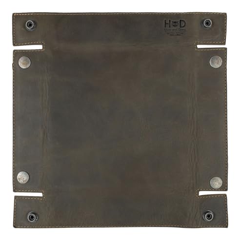 Hide & Drink, Leather Catchall Change Keys Coins Jewels Box Tray Big Storage, Handmade Includes 101 Year Warranty :: Dark Jade - color: Dark Jade