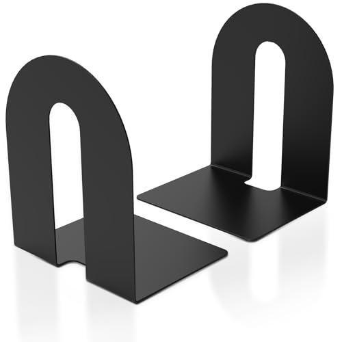 Heavy Duty 10" Bookends, 1 Pair Black Heavy Duty Bookends, Bookend Stopper for Heavy Books, for Office, Bookshelves, Binders & Books - size: 2Pcs