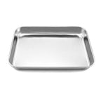 QWORK Stainless Steel Instrument Tray, Utility Tray Tool Organizer Trays for Lab Instruments, 10 5/8" x 6 11/16" x 1 5/16", Flat Bottom Tray