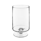 CYS EXCEL Glass Hurricane Pillar Candle Holder (H:13.5" W:8") | Multiple Size Choices Short Stem Candle Centerpieces | Stemmed Glass Cylinder Candle Vase - size: H-13.5" W-8"