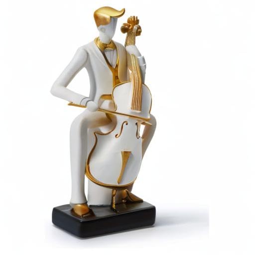 HAUCOZE Music Decor Musician Statue Cello Sculpture Figurine Music Lovers Gift for Studio Living Room Office 10 Inch