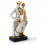 HAUCOZE Music Decor Musician Statue Cello Sculpture Figurine Music Lovers Gift for Studio Living Room Office 10 Inch