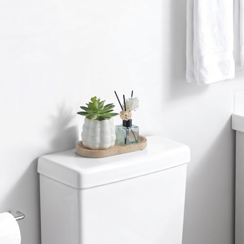 Travertine Tray, Marble Tray for Bathroom countertop,Non-Ceramic/Non-Resin，Stone for Storing Perfume, Cosmetics and Jewelry 7.87 * 3.9inch （Travertine） - color: Travertine, size: 7.9" x 3.9" x 0.7"