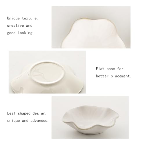 Ceramic Ring Dish, Jewelry Dish Holder, Small Trinket Tray Plate for Earrings Rings Necklaces Keys, for Mom Friend Sister (White Surface) - color: White Surface