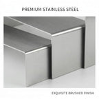 Display Stand Risers, Stainless Steel Display Shelf for Showcase, Dessert, Toys, Perfume (Brushed Nickel) - color: Brushed Nickel