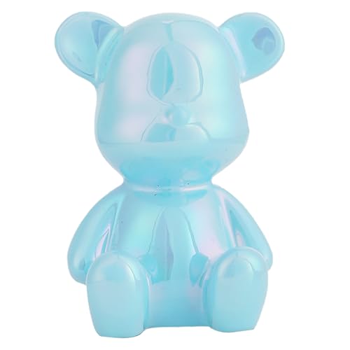 Small Bear Figurines Animal Sculpture Home Décor for Living Room Bedroom Office Statues Desktop Cabinets Tabletop Decor for Women Mom Birthday Gift(Blue) - color: Blue
