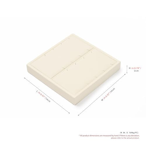 Oirlv Microfiber Jewelry Pendant Display Tray Jewelry Necklace Organizer Display Tray(Beige) - color: 8 Necklaces P13404