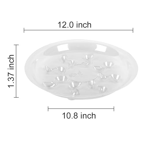 6 Pack 12 Inch Heavy Duty Clear Plastic Plant Saucer Sturdy Pot Tray Plant Drip Trays for pots,Plant Water Catcher Tray,Flower Pot Saucer Water Drainage Tray Floor Protector (12 Inch) - size: 12 inch