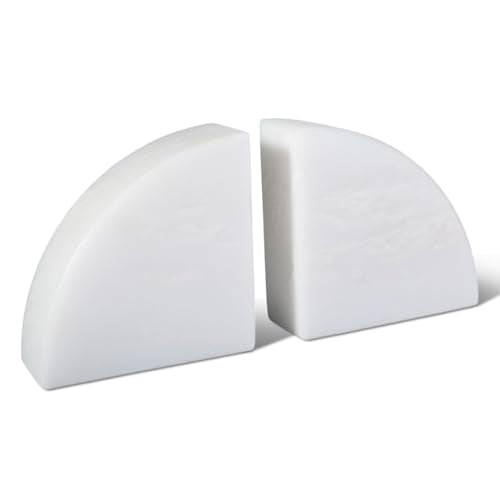 Karibiber Marble Bookend for Shelves, Non-Skid Bookends for Heavy Books, Heavy Duty Book Stopper for CDs, Luxury Book Shelf Holder, Quarter Circle Design Book Ends Decorative, Namib Fantasy, Set of 2 - color: Namib Fantasy