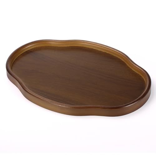 Wood Serving Tray, Wooden Tray, 14.57 Inch Irregular Decorative Serving Trays Platters for Home,Party,Coffee Table,Dining Table & Countertop - size: 14.6" x 10.2" x 0.9"