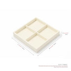 Oirlv Microfiber 4 Grids Stackable Jewelry Display Trays Showcase Jewelry Organizer Storage Trays(Beige) - color: 4 Grid P13414