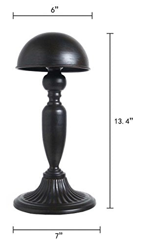 Owlgift Vintage Style Dome Shape Removable Metal Hat Rack, Cap, Wig Storage Holder Display Stand, Black (1pc) - color: Black