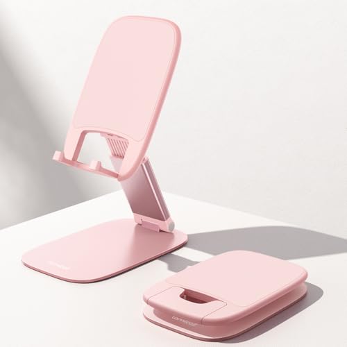 Lamicall Pink Desk Accessories for Women, Pink Office Supplies Desk Home Vanity Decor, Cute Rose Gold Phone Stand Holder for iPhone, 4-8'' Phone, Gifts for Teens Girls Boys Adults Women Men Mom Wife - color: C-Pink