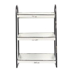 Creative Co-Op Heavily Distressed White 3-Tier Metal Tray with Black Frame & Rim - color: White