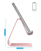 OMOTON Upgraded Aluminum Cell Phone Stand for Desk, C1 Durable Cellphone Dock with Protective Pads, Smart Stand Designed for iPhone17, 16/15/14/13 Pro Max Air, iPad mini, Android Phones,Rose Gold - color: Rose Gold