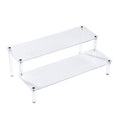 BYCY Acrylic Clear 2-Tier Riser Display Shelf for Figures, Desserts Holder, Collections Organizer and Cosmetic Items Shelf (12" x 6.9" x 4.25") - color: 2tier-clear
