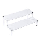 BYCY Acrylic Clear 2-Tier Riser Display Shelf for Figures, Desserts Holder, Collections Organizer and Cosmetic Items Shelf (12" x 6.9" x 4.25") - color: 2tier-clear