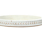 Creative Co-Op Round Decorative Wood Tray with Hobnail Edge, White - color: White, style: Tray