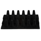 Foraineam 2 Pack Finger Ring Display Black Velvet 18 Slot Jewelry Counter Showcase Storage Organizer Holder