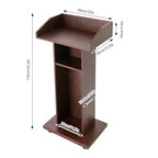 43.3 Inches Pulpit with Wooden Heavy Base, 3-Tier Movable Church Pulpit Portable Podium Stand for Lectern eith 4 360° Swivel Wheels in Conference Rooms, Schools, Classrooms, Meeting Halls - color: Brown(22*15.3*43.3in)