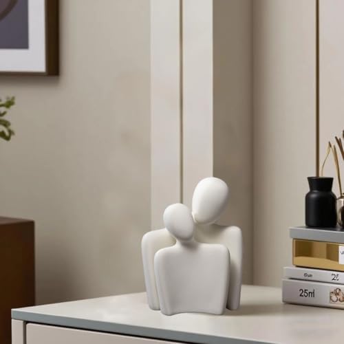 Ceramic Couple Statue Modern Shelf Decor Knick Knacks for Shelves, Valentine's Day Wedding Gifts, Home Decor for Living Room, Bedroom, Bookshelf & TV Stand (XL) - size: XL-10.2in