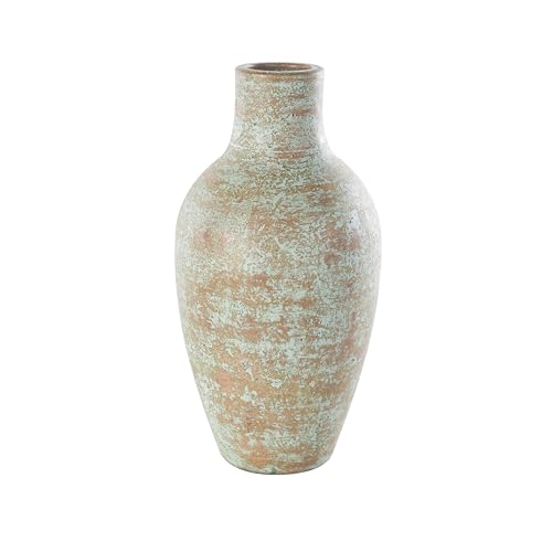 Deco 79 Ceramic Decorative Vase Antique Style Textured Patina Centerpiece Vase, Flower Vase for Home Decoration 10" x 10" x 20", Brown - color: Brown, size: 10" x 10" x 20"