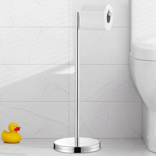 Marmolux Acc - Free Standing Toilet Paper Holder Stand with Storage for 4 Rolls of Toilet Tissue for Bathroom, Stainless Steel (Polished Chrome) 1pc - Bathroom Organizer - Toilet Paper Storage - color: Polished Chrome